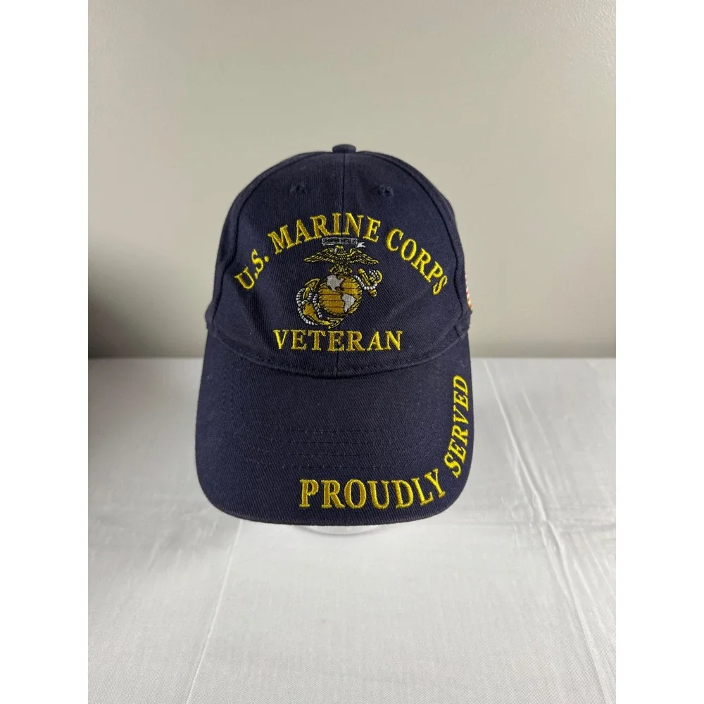 US Marine Corps Veteran Navy Blue Proudly Served USMC Embroidered Baseball Cap